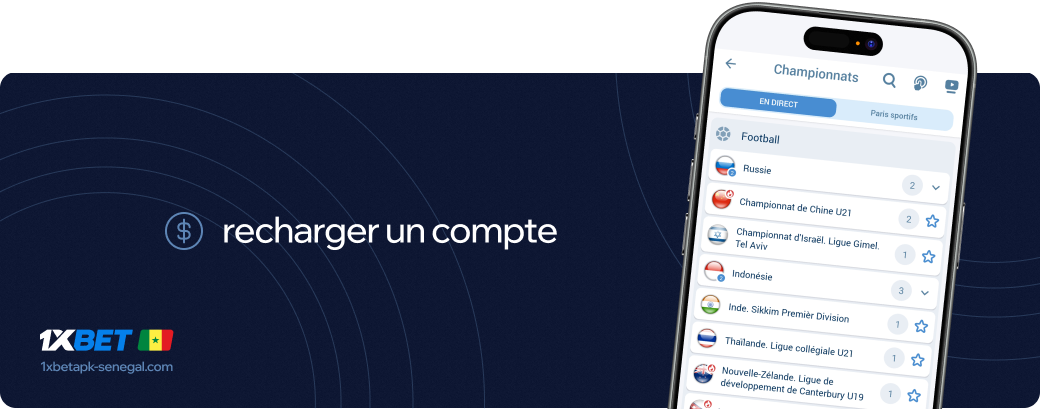 1xbet Betapk Sénégal recharger un compte
