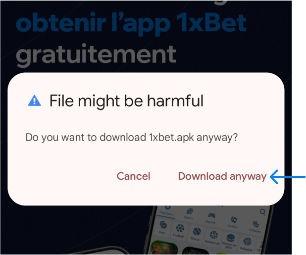 Téléchargement de l’APK 1xBet pour Android